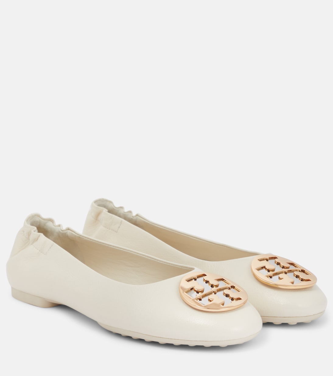 Claire Double T leather ballet flats | Tory Burch