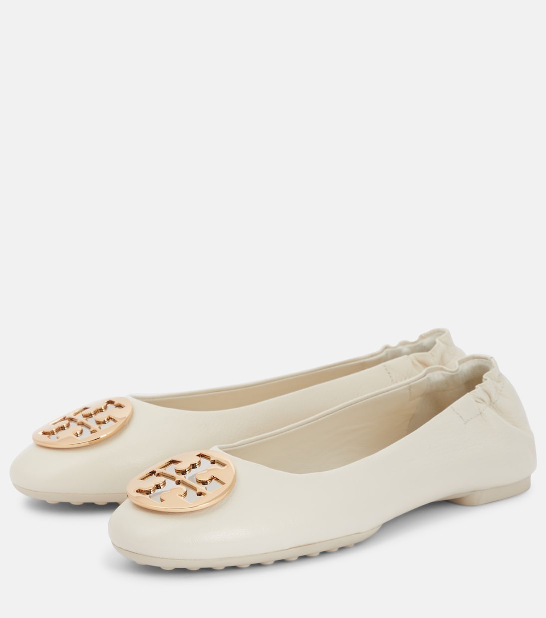 Claire Double T leather ballet flats | Tory Burch