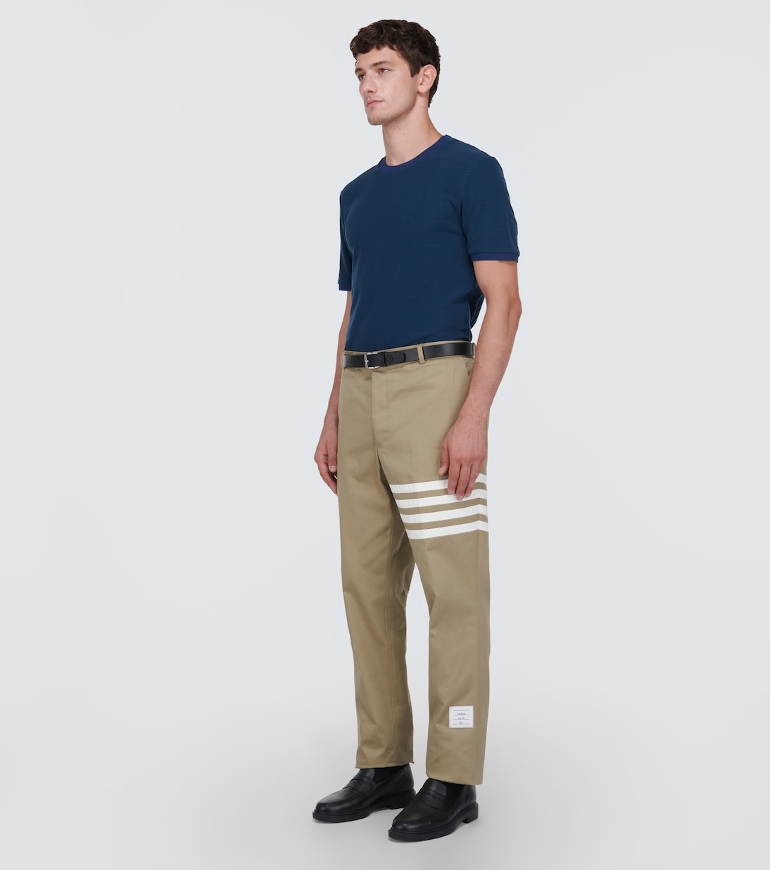 Camiseta de jersey de algodón a rayas | Thom Browne