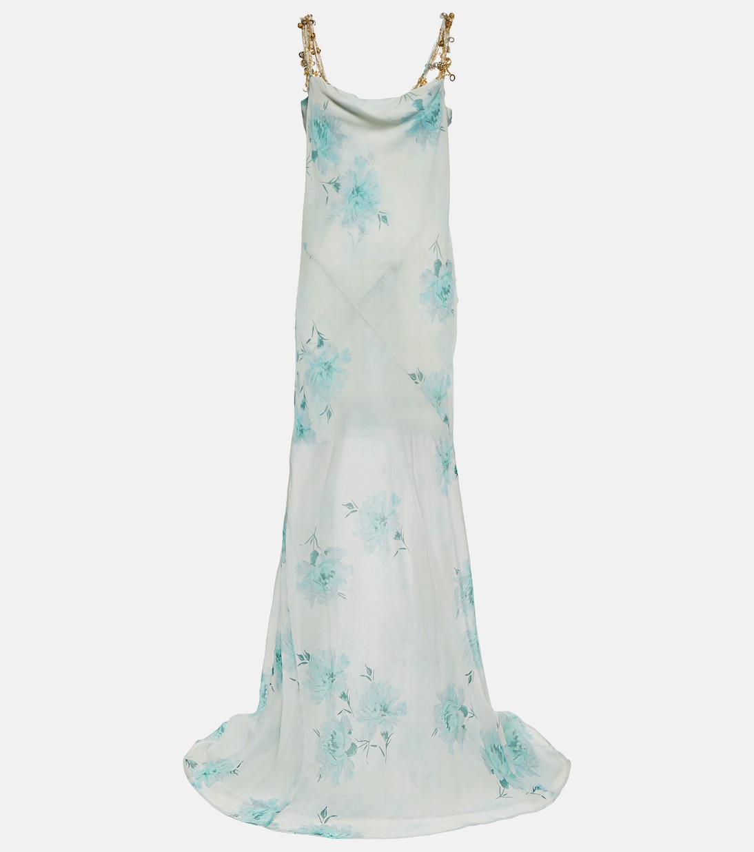 Bedruckte Robe aus Seidenchiffon | Dries Van Noten