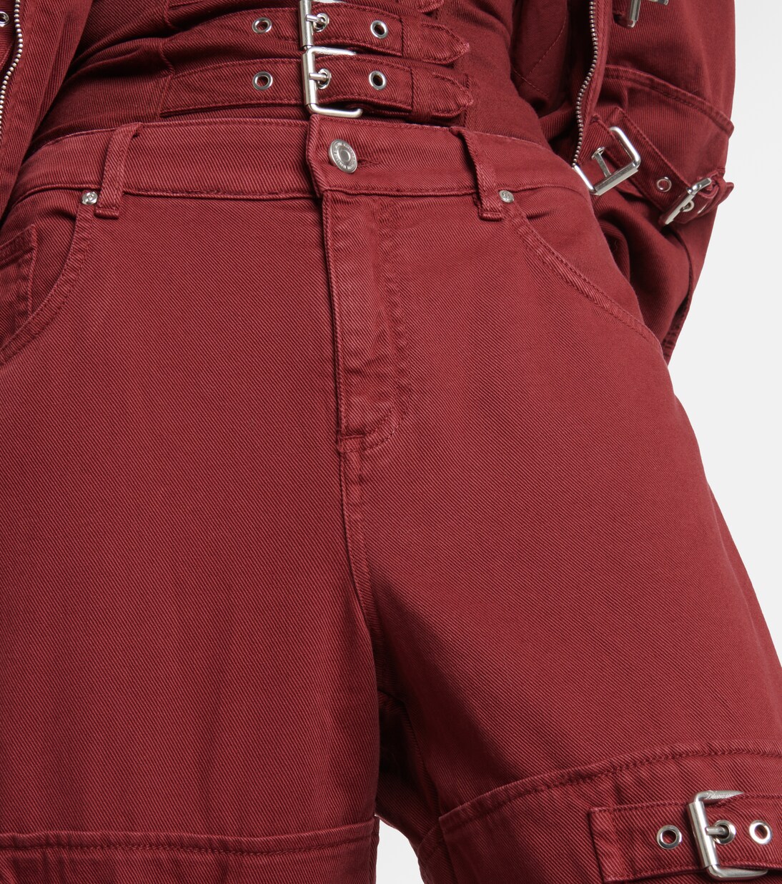 JAG Women's Alex Boyfriend Shorts - Mid Rise Railroad Stripe Denim Shorts 4" Inseam