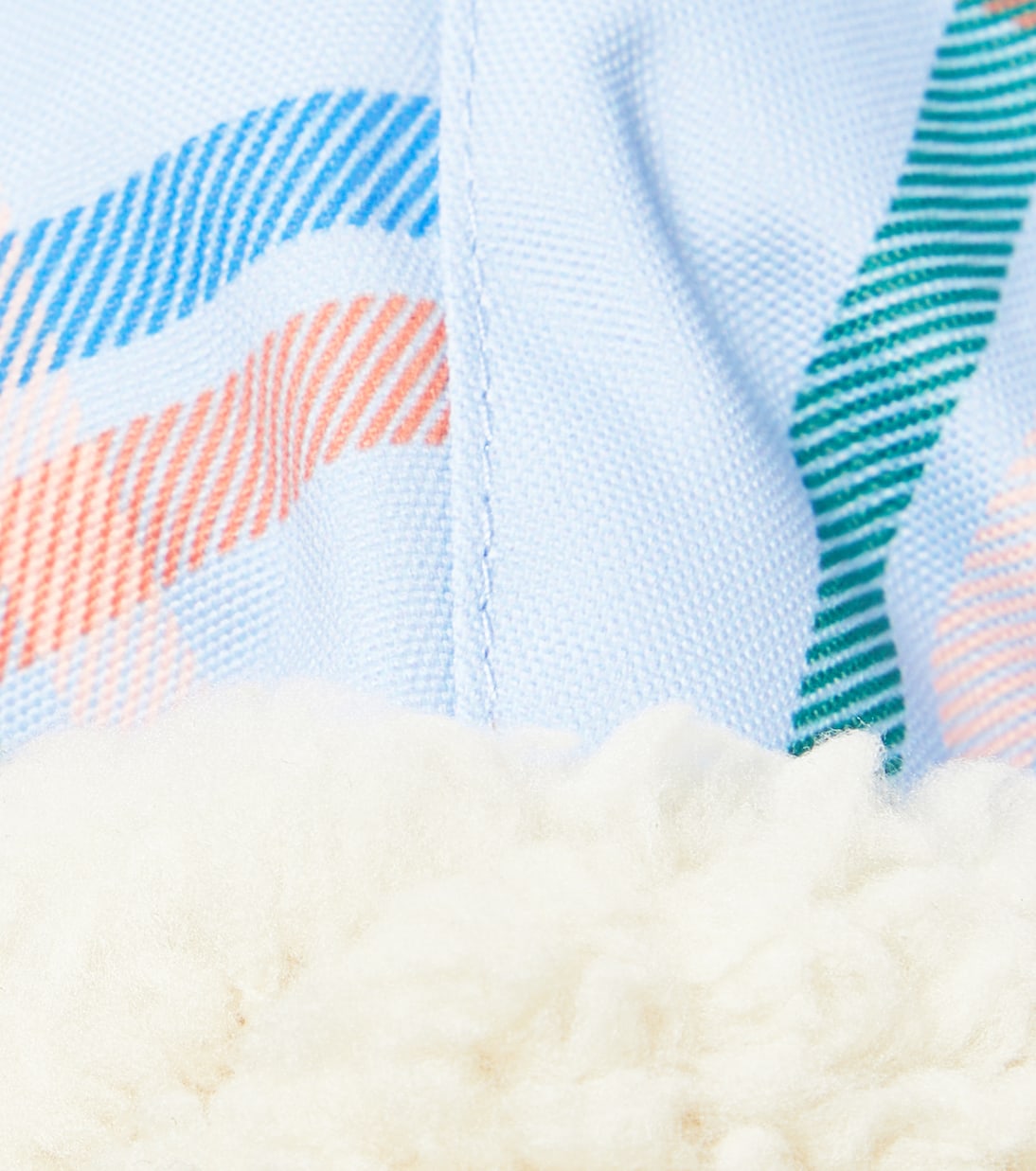 Checked faux-shearling-trimmed hat  | Tinycottons