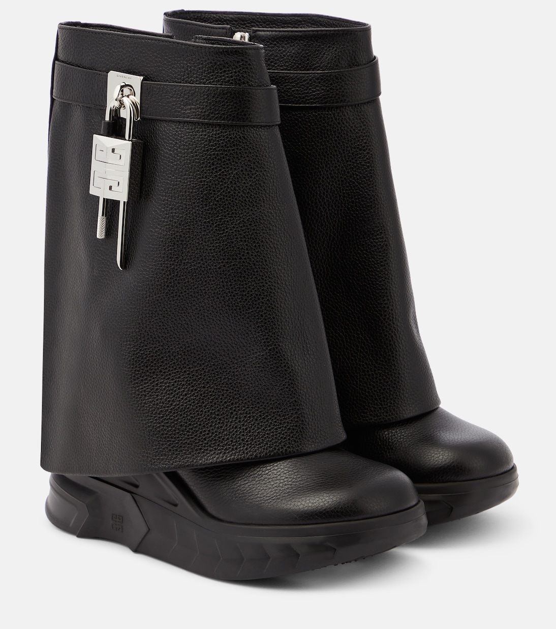 Bottines Shark Lock Biker 85 en cuir en noir Givenchy Mytheresa