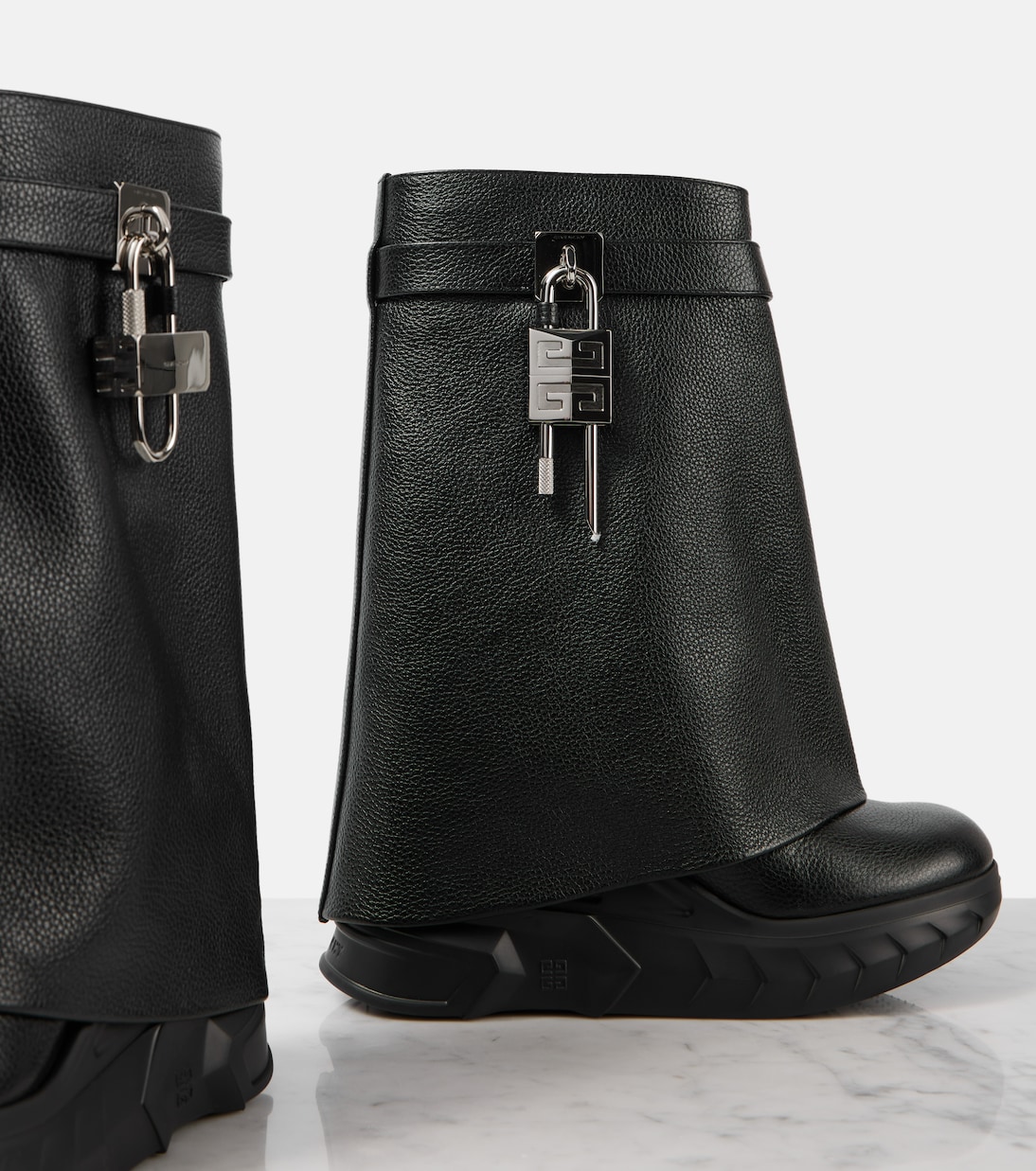 Bottines Shark Lock Biker 85 en cuir | Givenchy