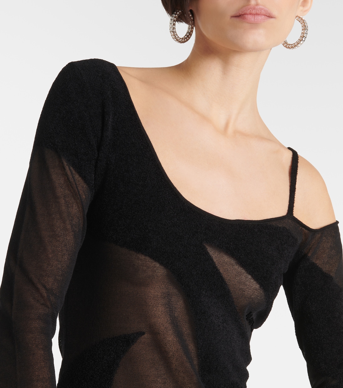 Miniabito asimmetrico in chiffon | The Attico