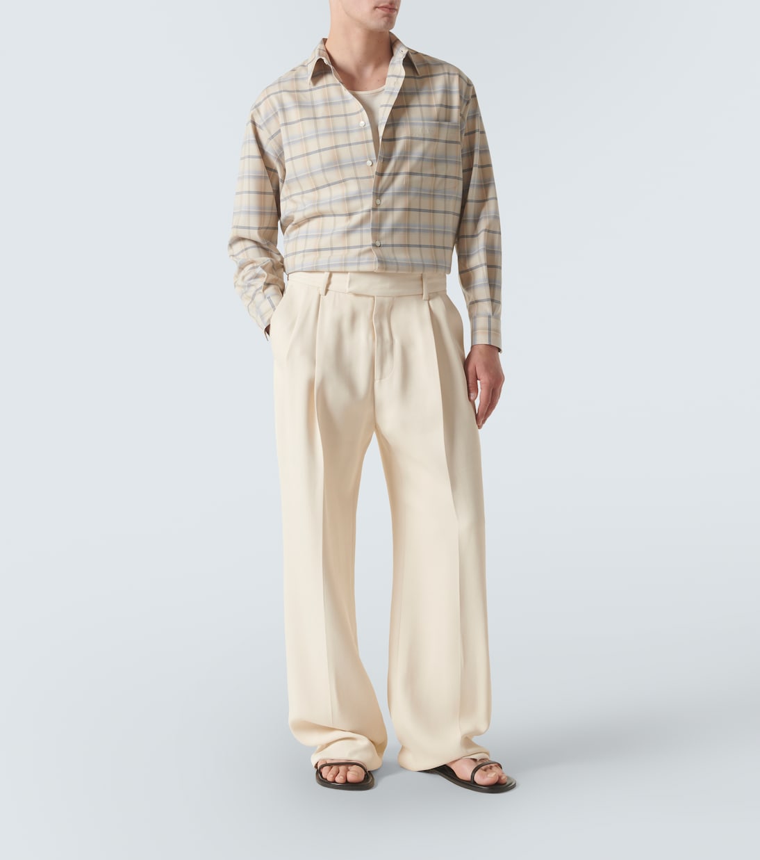 Camicia in lana a quadri | Auralee