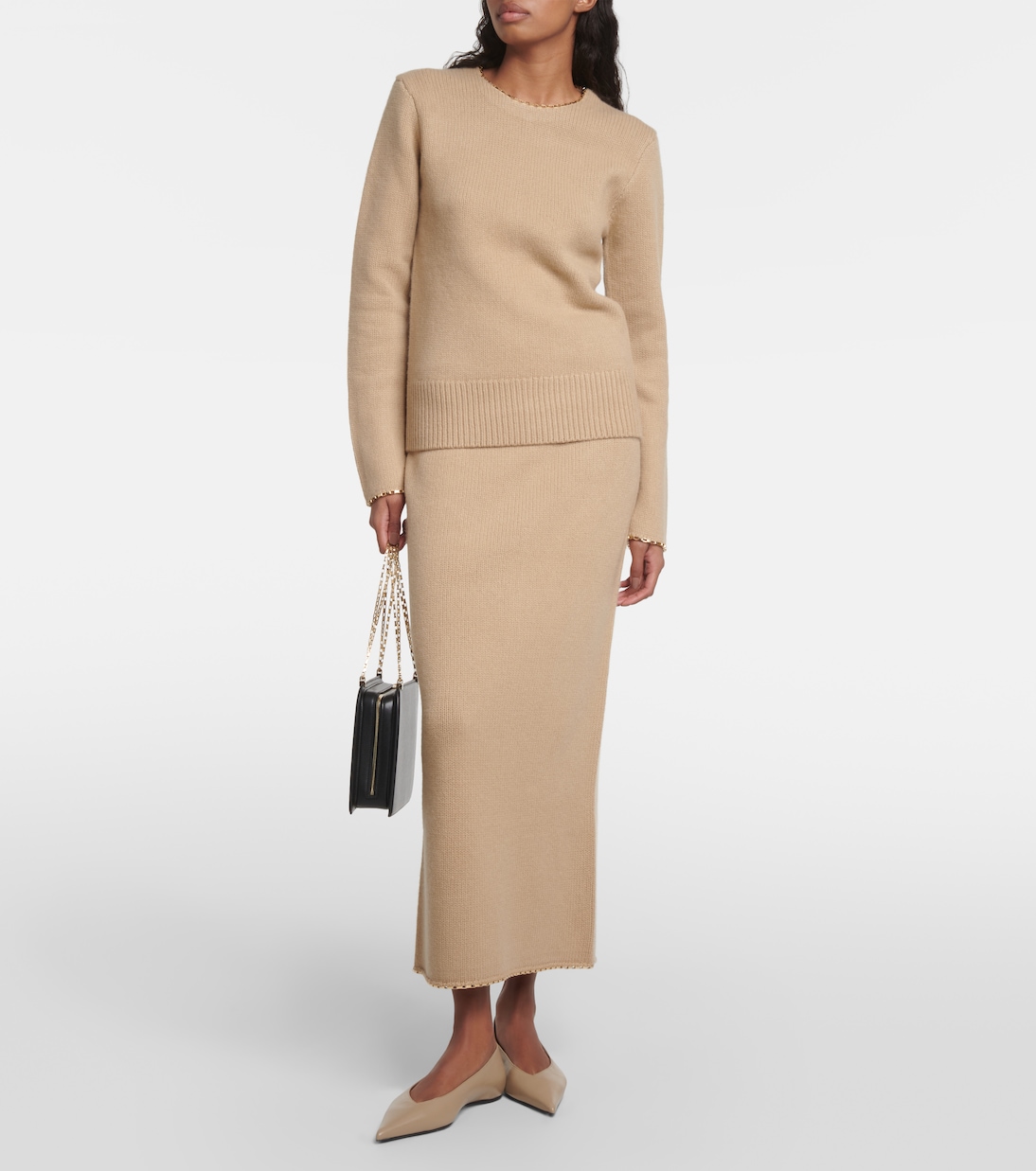 Gonna midi in misto cashmere e lana | Toteme