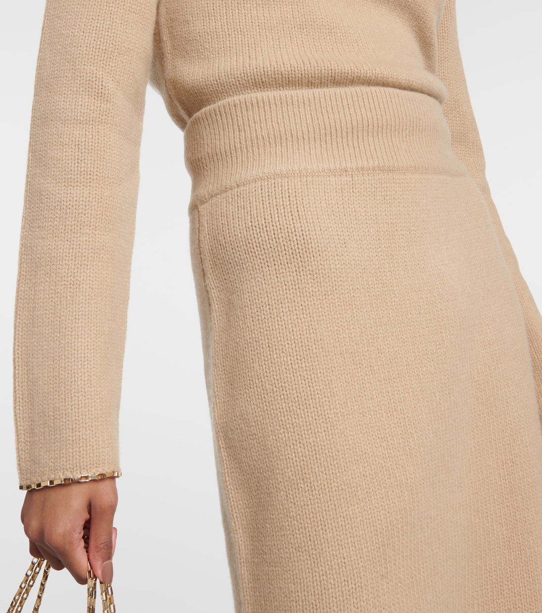 Gonna midi in misto cashmere e lana | Toteme