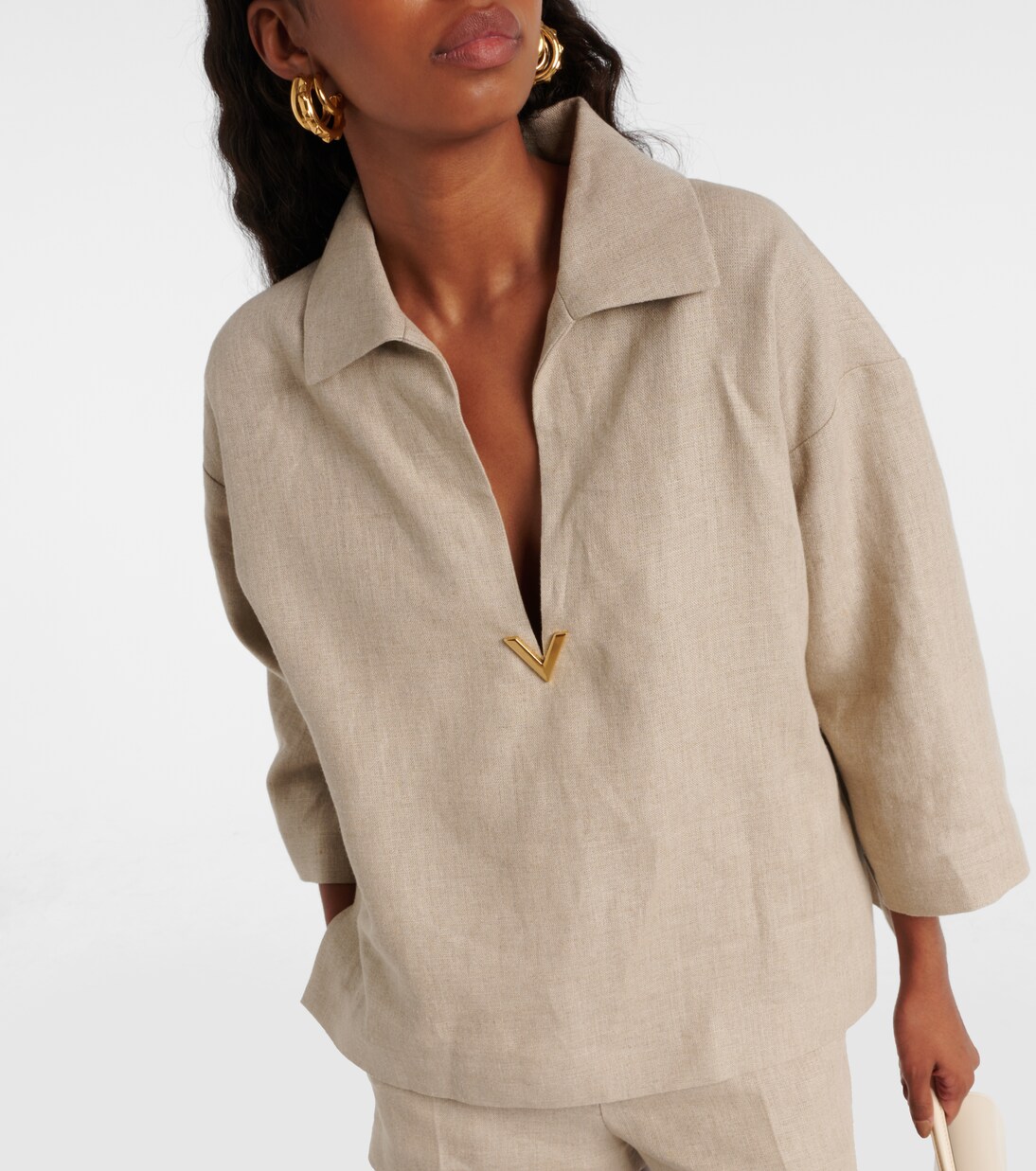 Top VGold en lin | Valentino