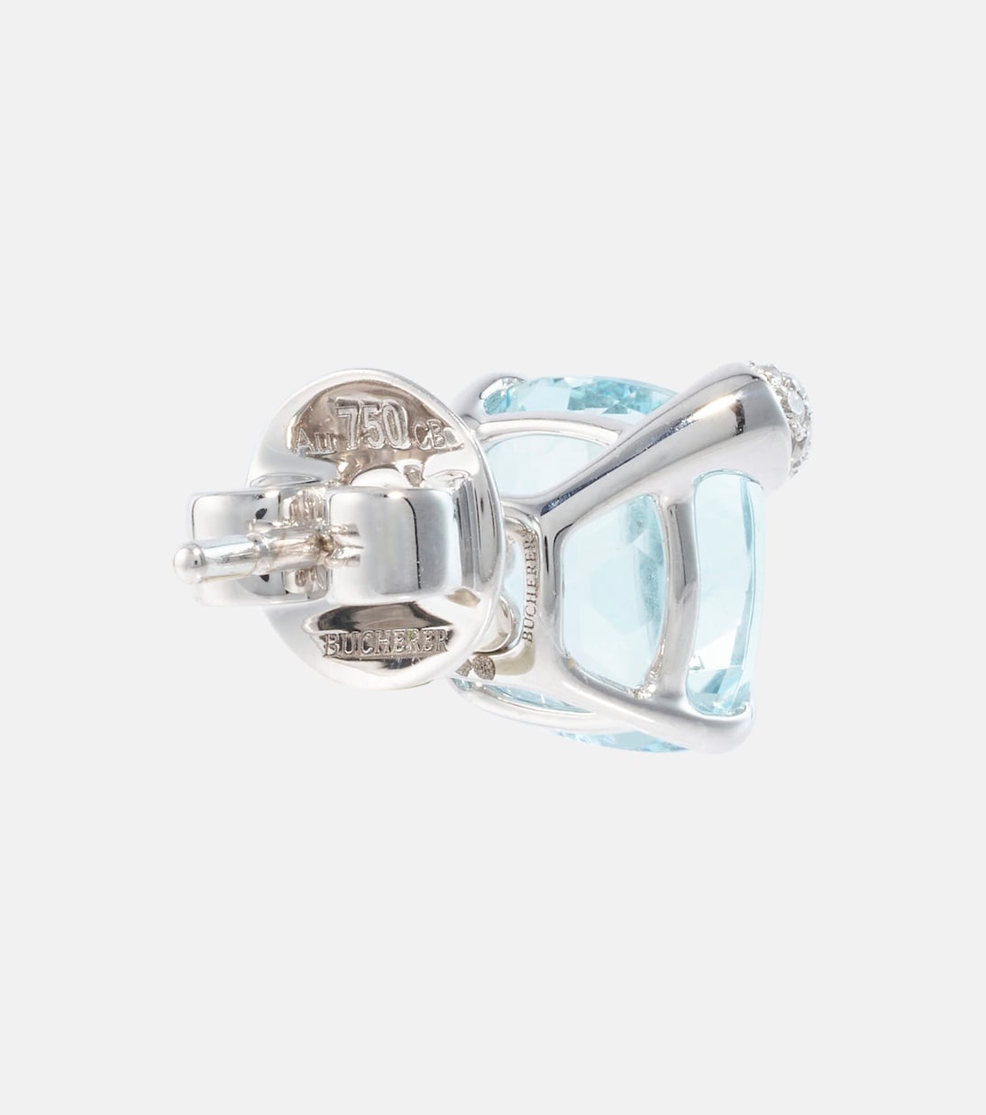Orecchini Peekaboo in oro bianco 18kt con acquamarina e diamanti, gioielli esclusivi per giovani stili moderni