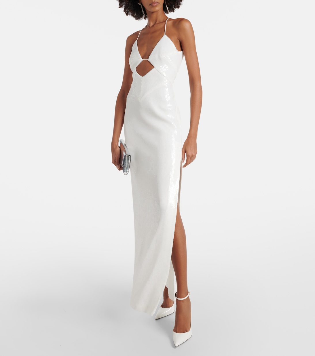 Bridal sequined halterneck gown | Galvan