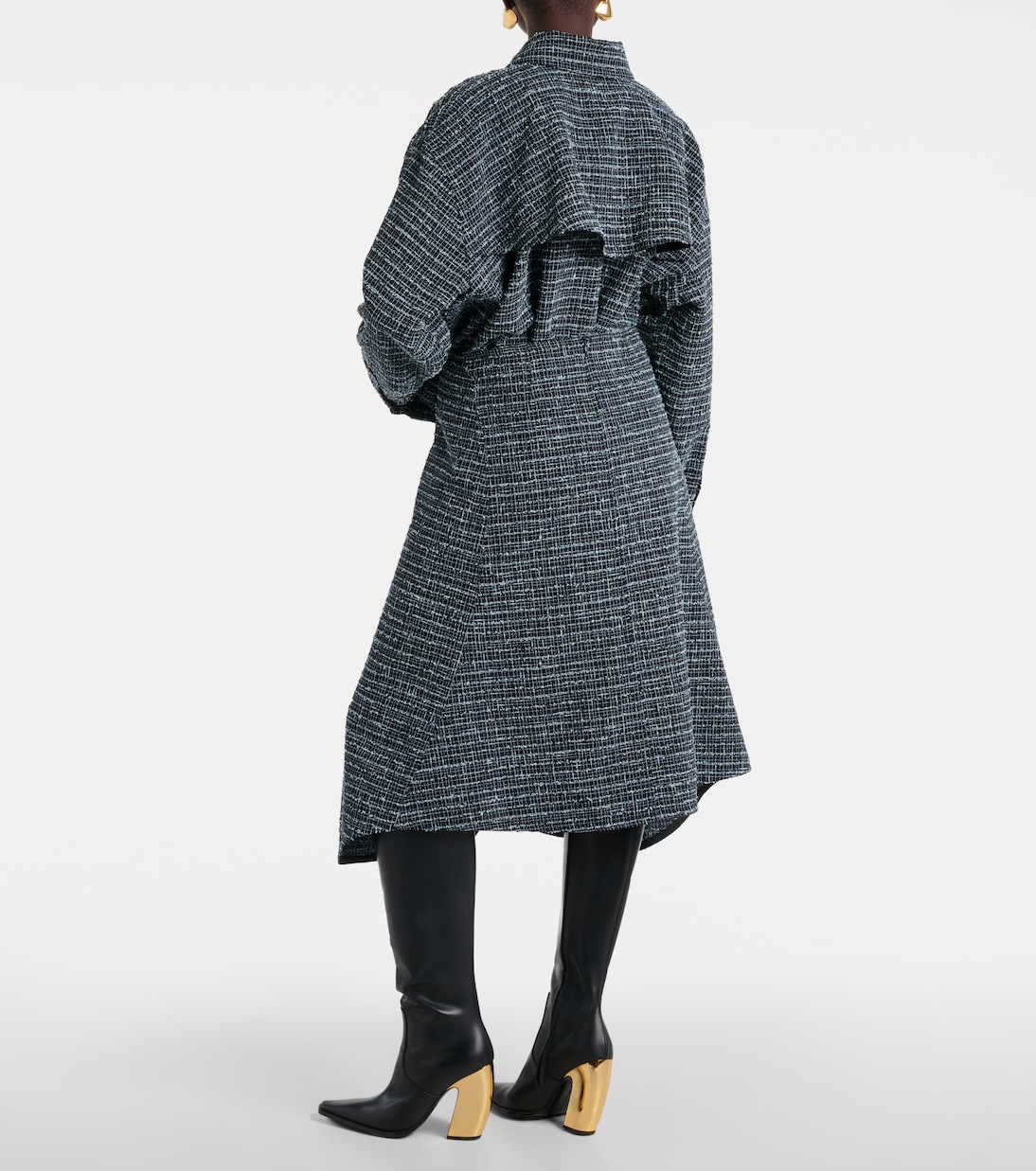 Falda midi asimétrica de tweed  | Bottega Veneta