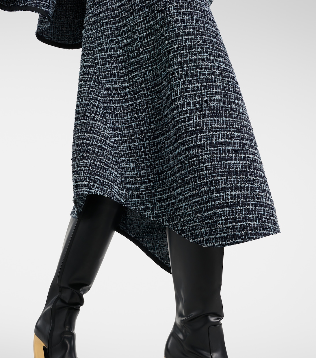 Falda midi asimétrica de tweed  | Bottega Veneta