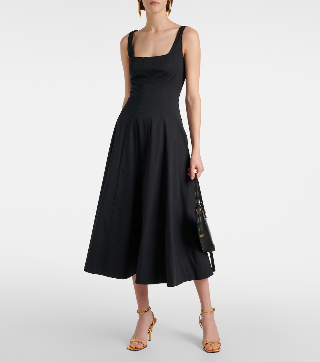 Wells cotton poplin midi dress | Staud