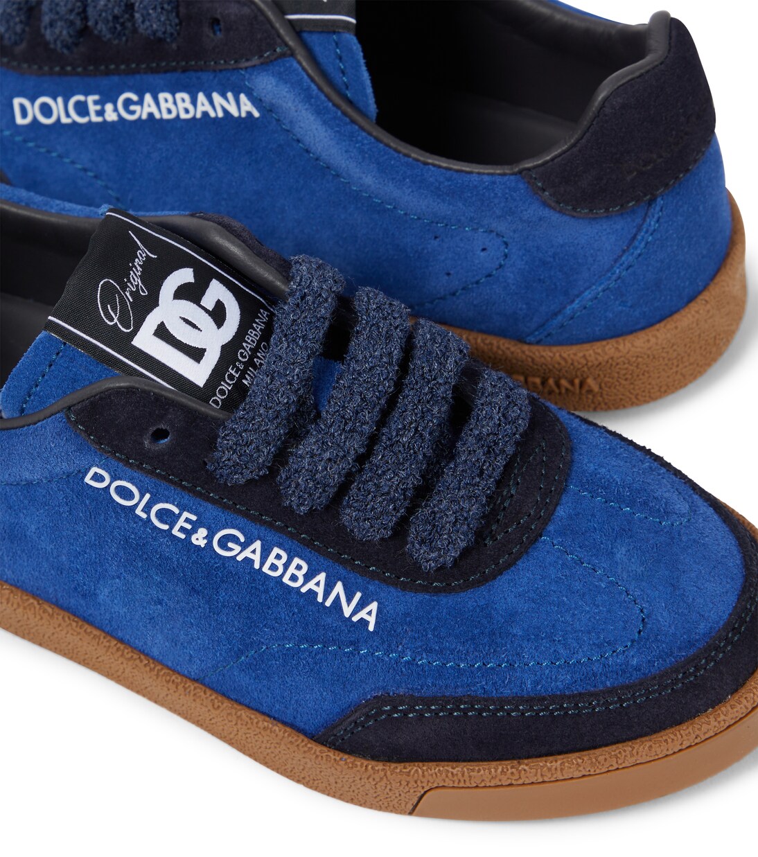 Logo suede sneakers in blue - Dolce Gabbana Kids | Mytheresa
