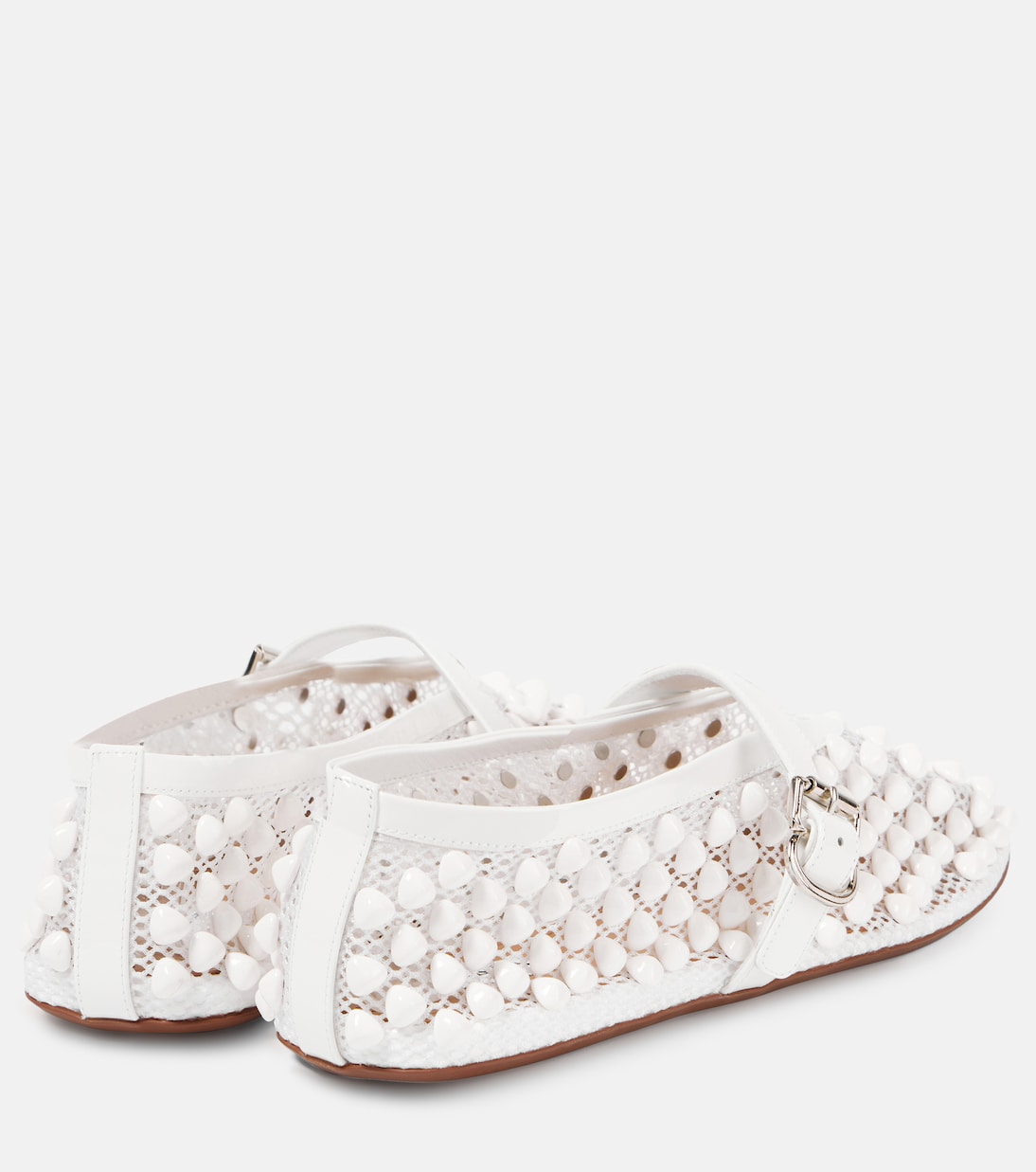 Ballerine in mesh con pelle e borchie | Alaïa