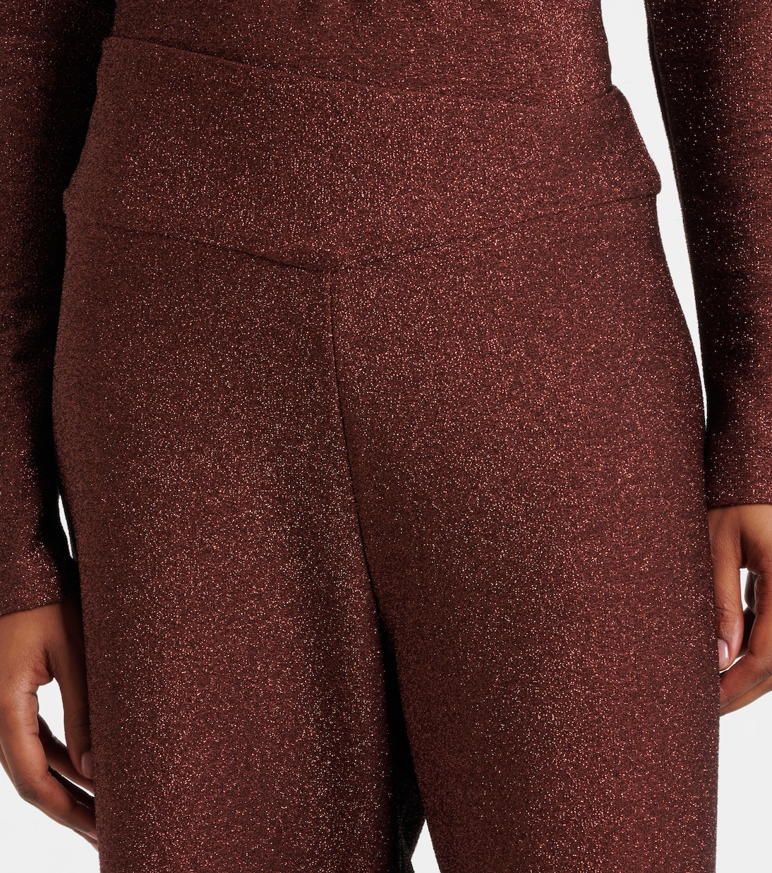 Pantaloni a gamba larga con lamé | Johanna Ortiz