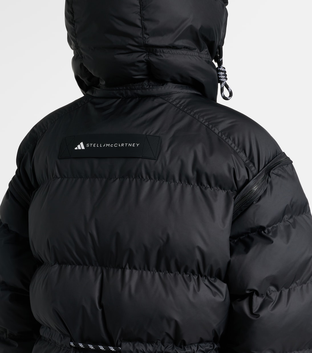 Convertible puffer coat in black Adidas By Stella Mc Cartney Mytheresa