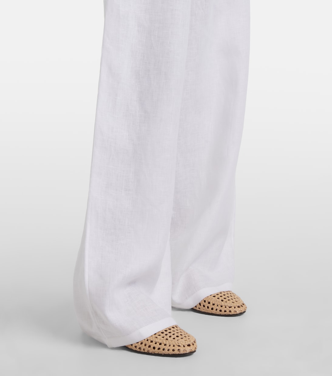 Weite High-Rise-Hose Valerio aus Leinen | Loro Piana