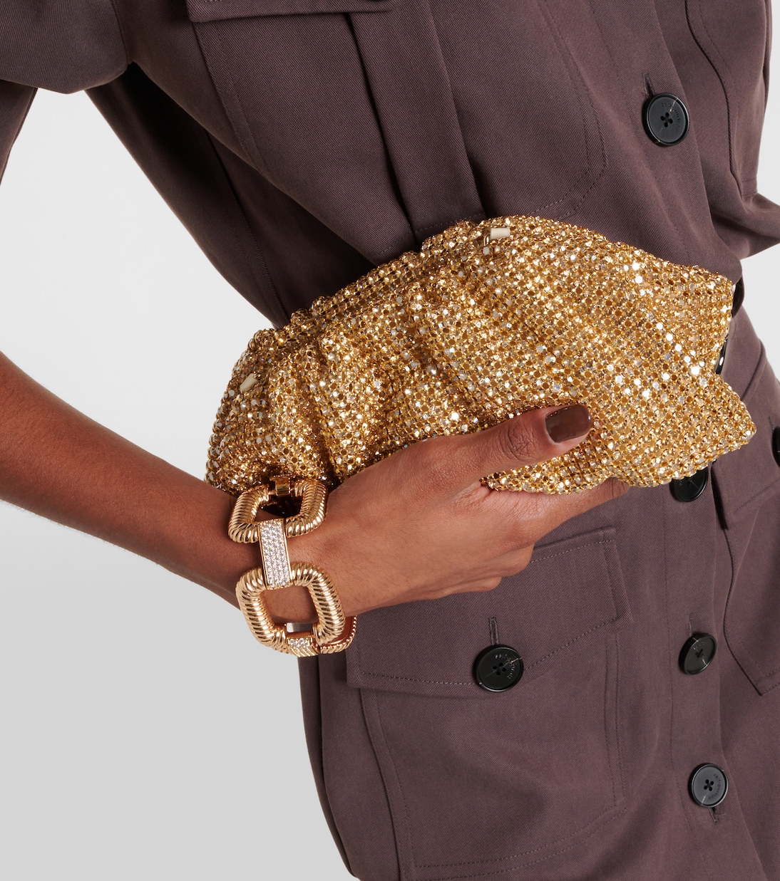 Crystal-embellished shoulder bag | Self-Portrait