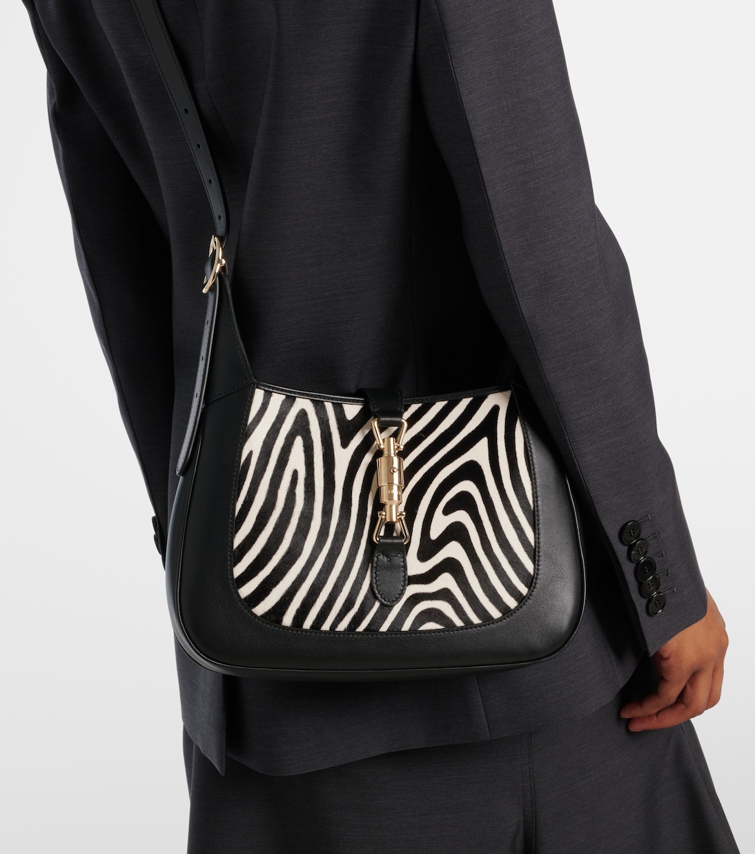 Jackie 1961 Small zebra-print shoulder bag | Gucci