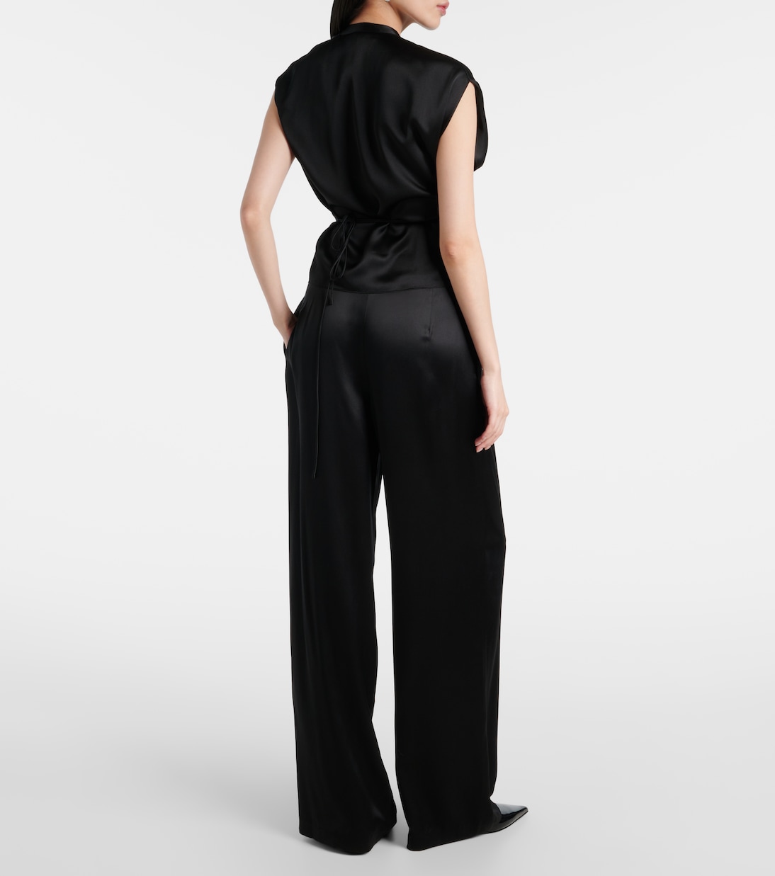 Draped gathered silk charmeuse top | The Sei