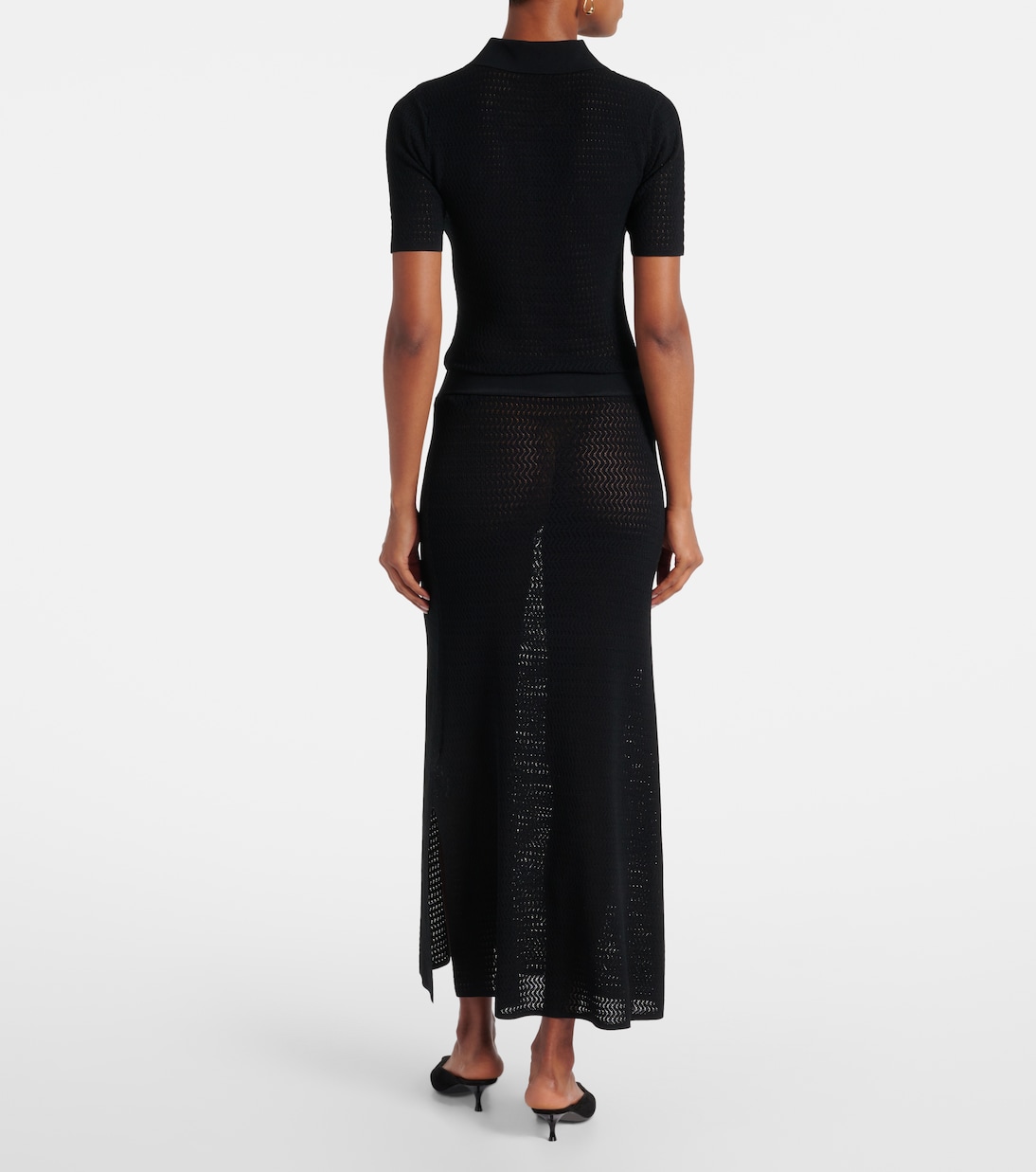 Midirock aus Pointelle-Strick | Victoria Beckham