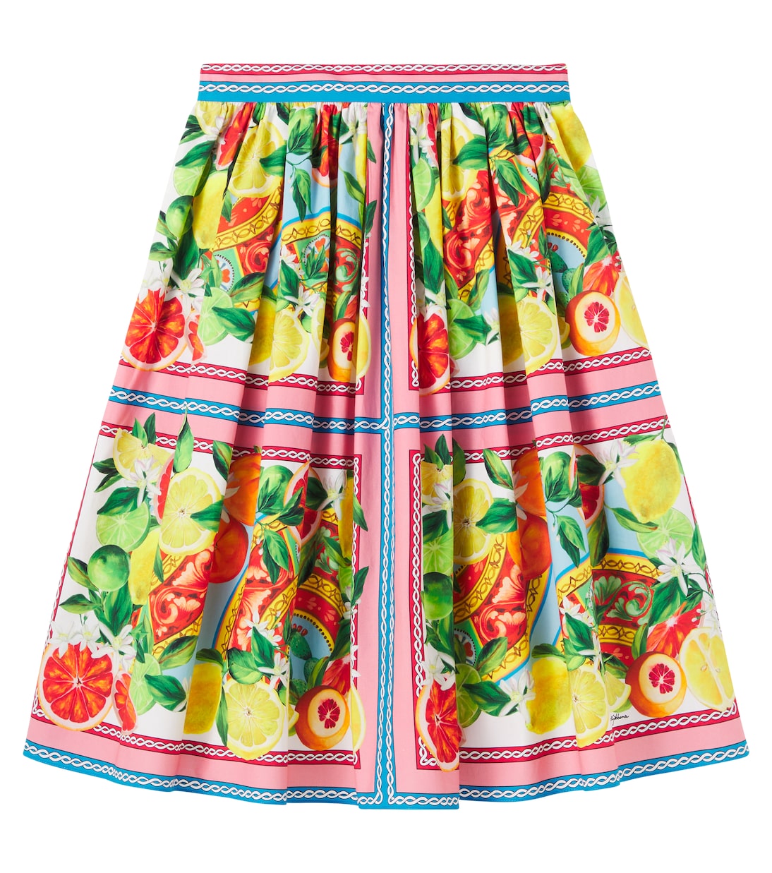 Gonna Taormina in cotone con stampa | Dolce&Gabbana Kids