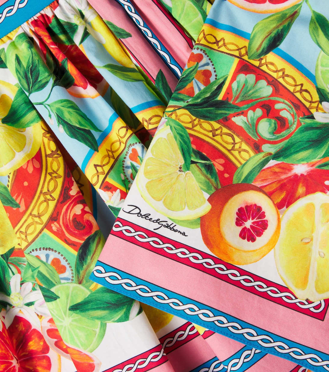 Gonna Taormina in cotone con stampa | Dolce&Gabbana Kids
