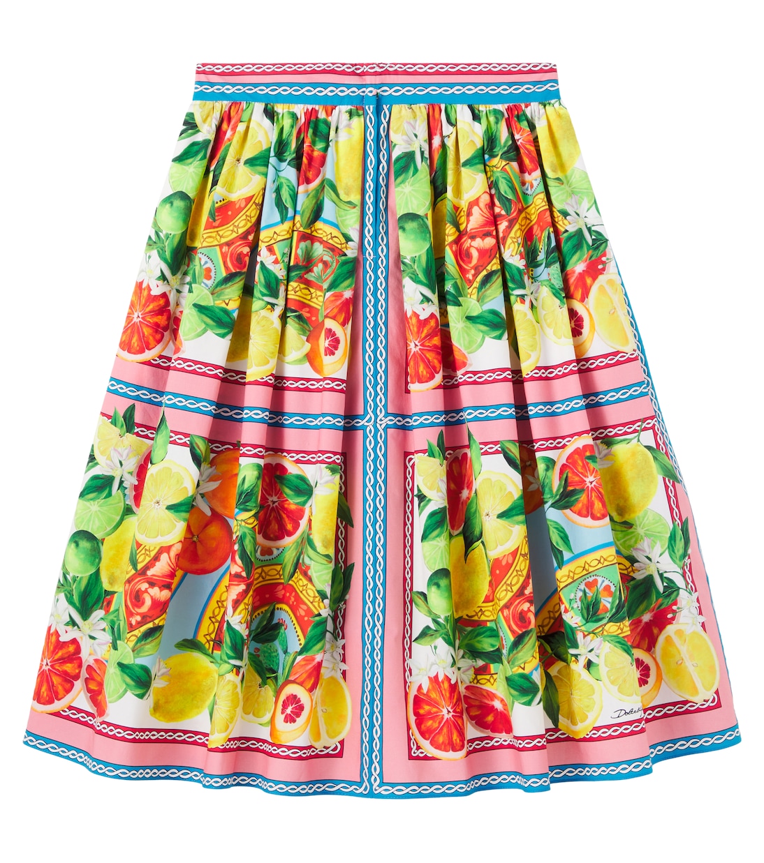 Gonna Taormina in cotone con stampa | Dolce&Gabbana Kids