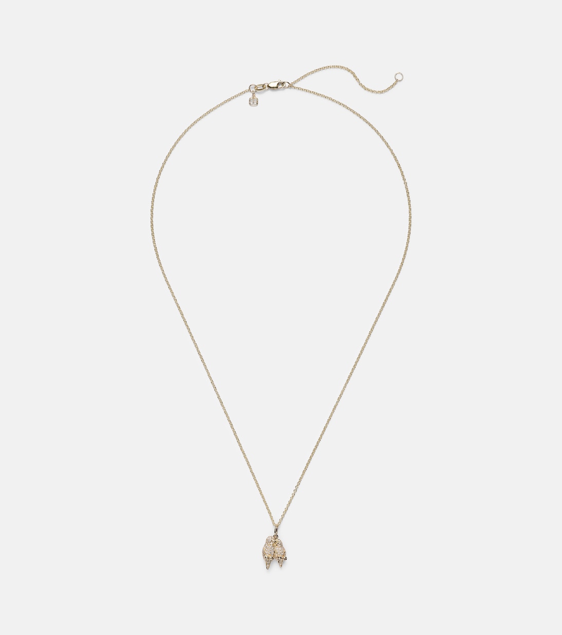 Lovebirds 14kt gold necklace with diamonds | Sydney Evan