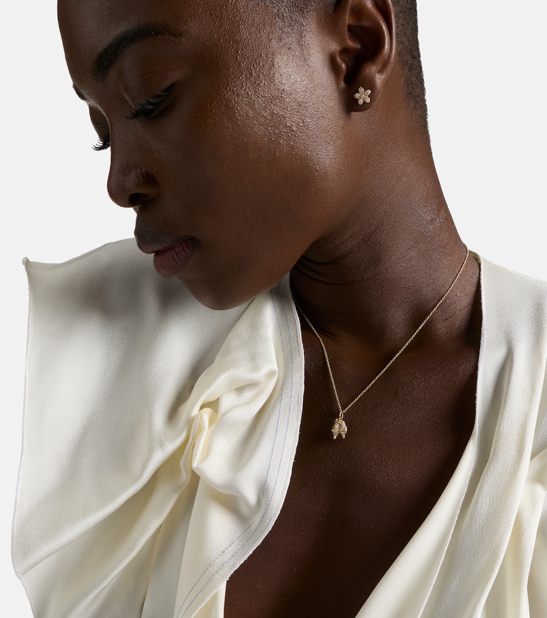 Lovebirds 14kt gold necklace with diamonds | Sydney Evan