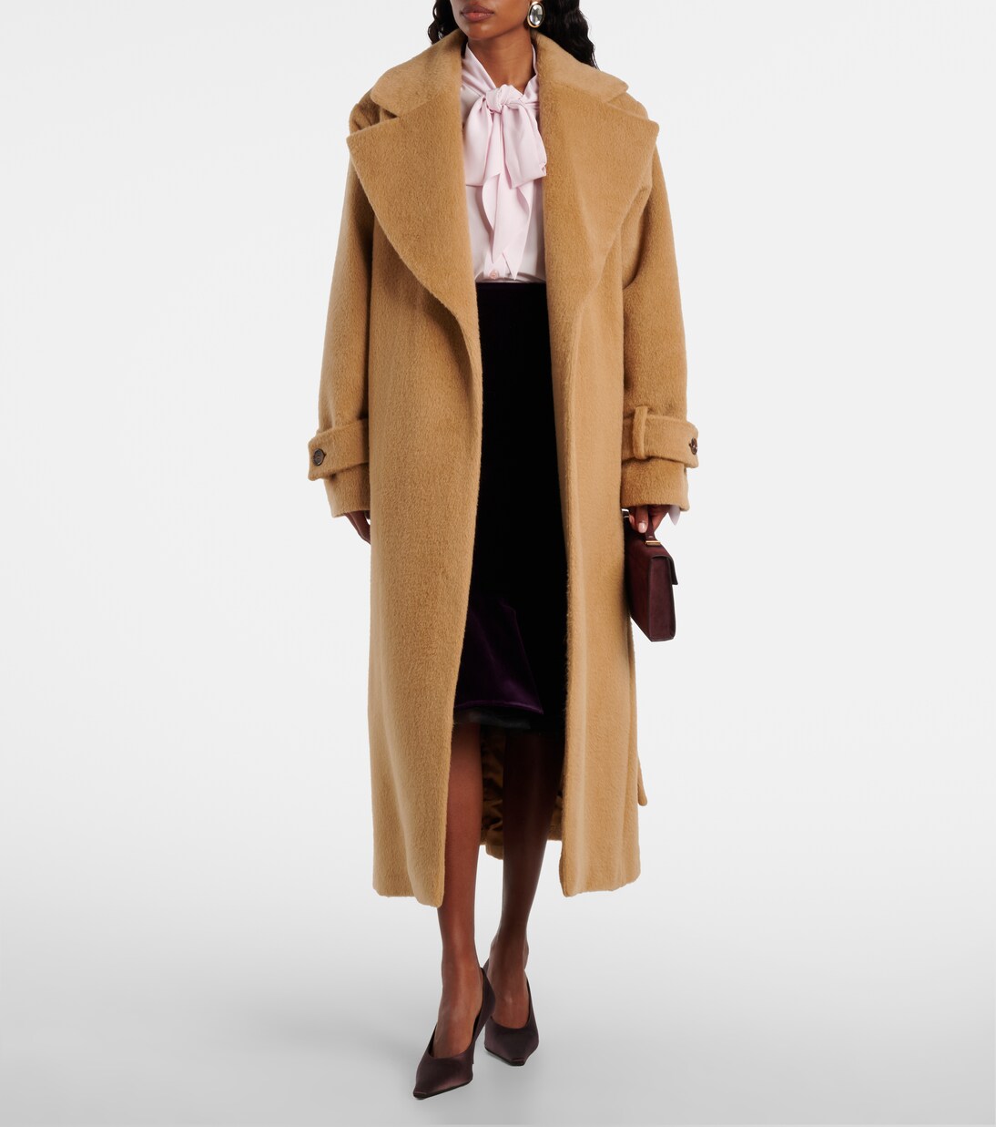 Belted alpaca and wool wrap coat | Nina Ricci