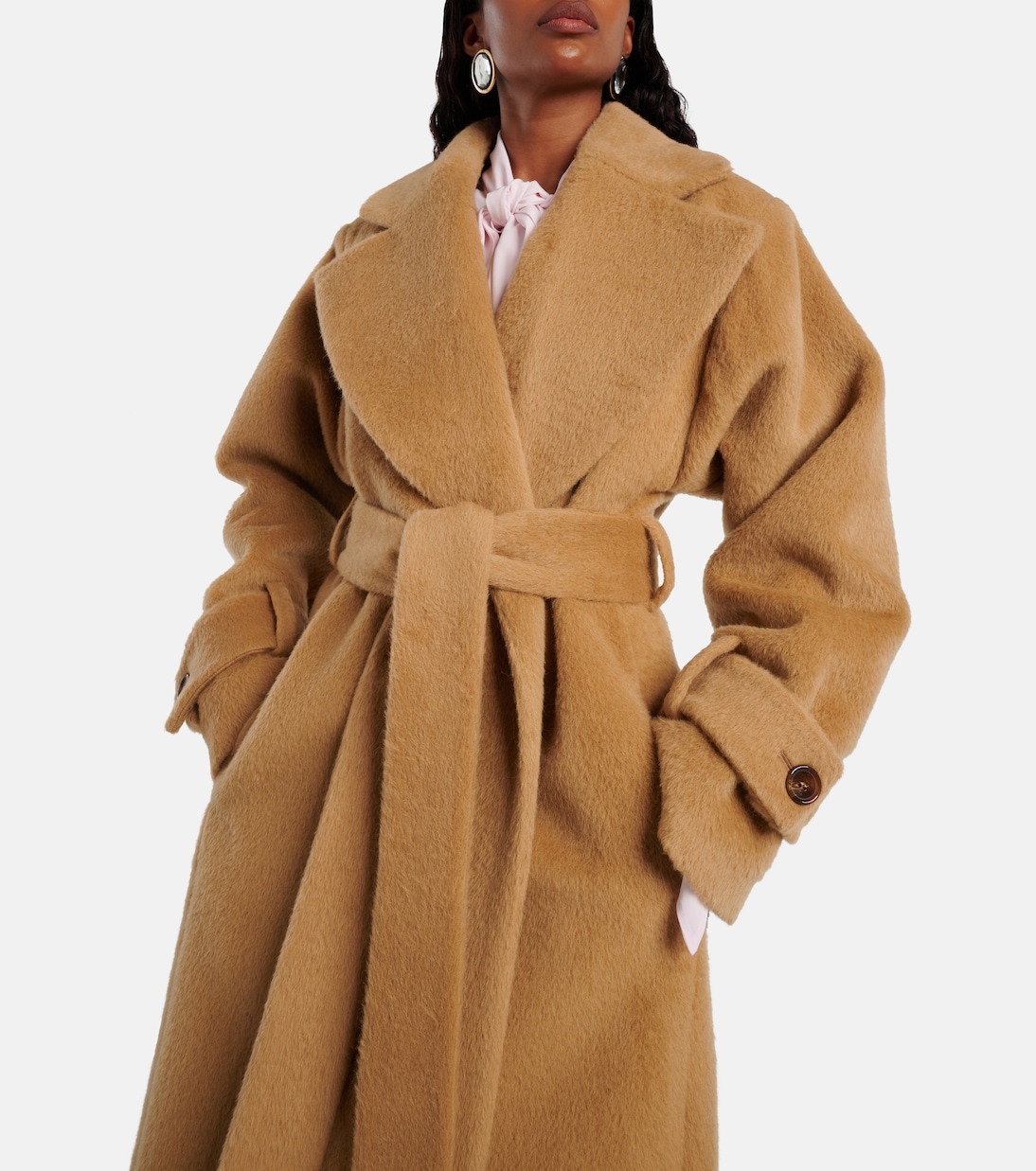 Belted alpaca and wool wrap coat | Nina Ricci