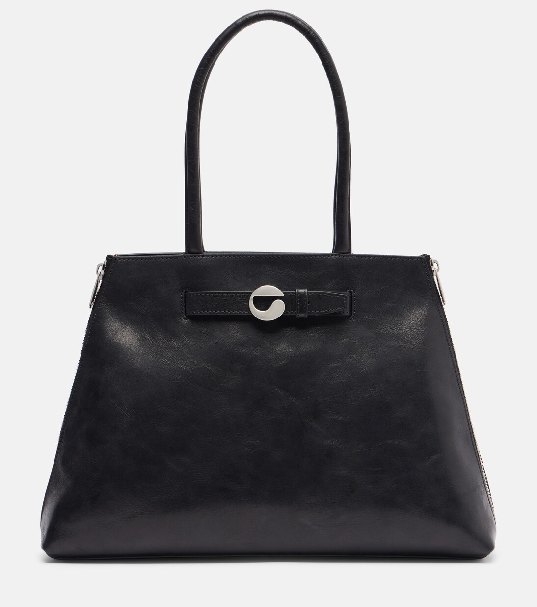 Swipe embellished leather tote bag | Coperni