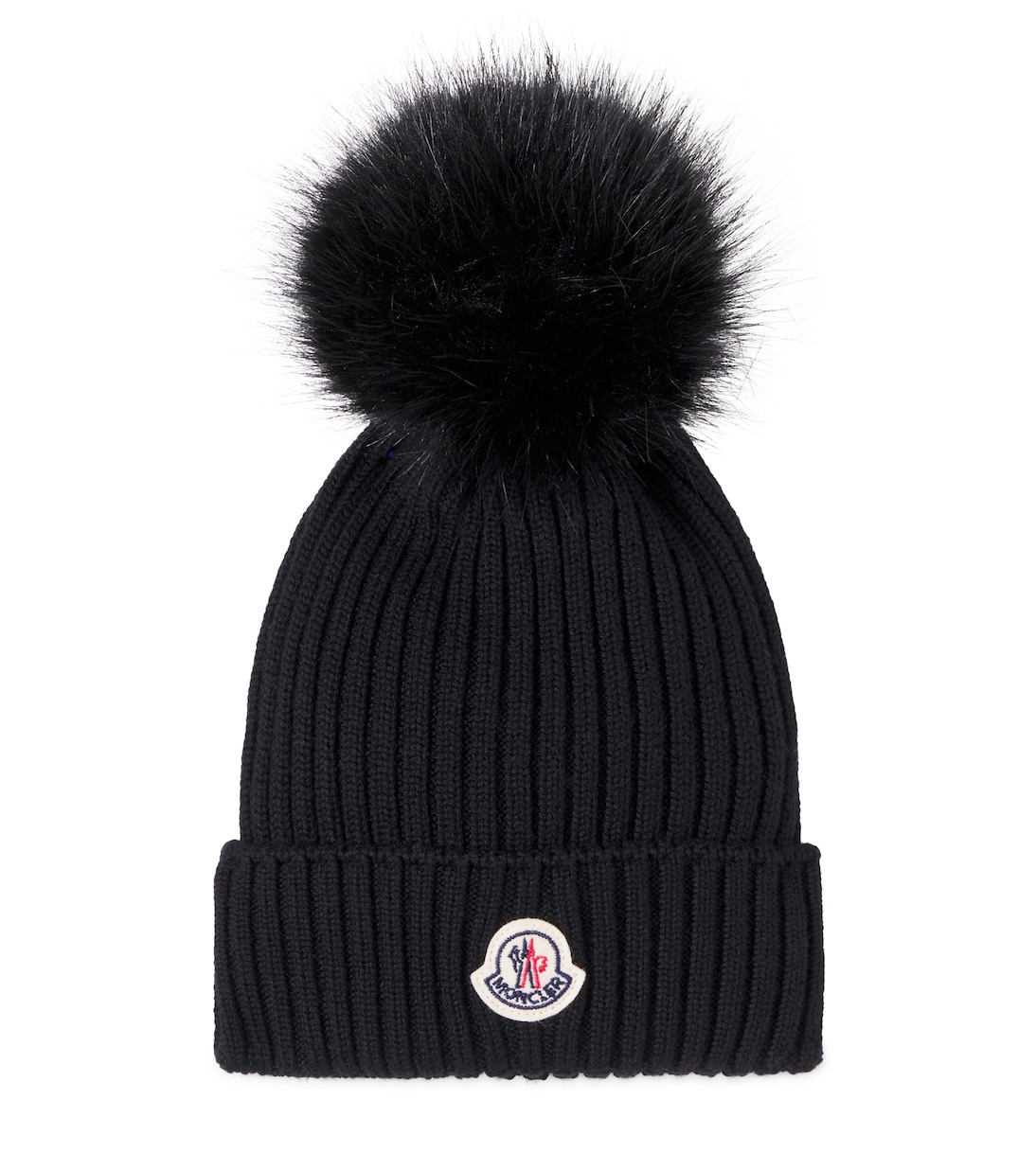 罗纹针织初剪羊毛便帽 | Moncler Enfant