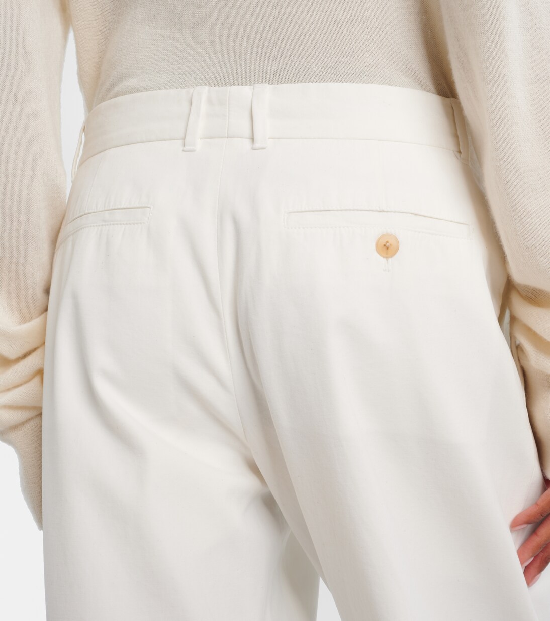Neriah cotton and cashmere straight pants | The Row