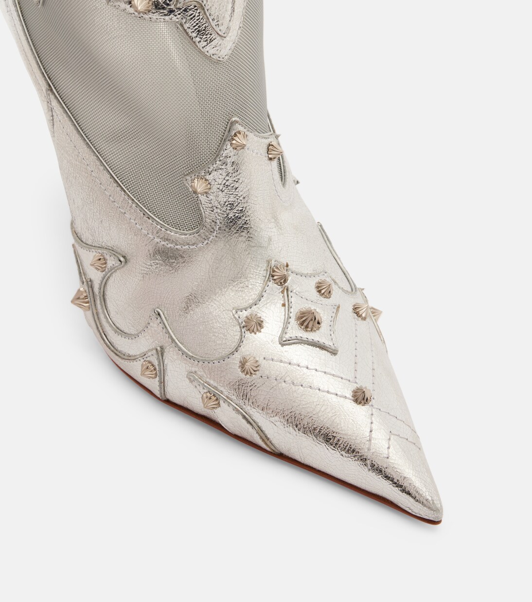 Embellished metallic leather ankle boots | Christian Louboutin
