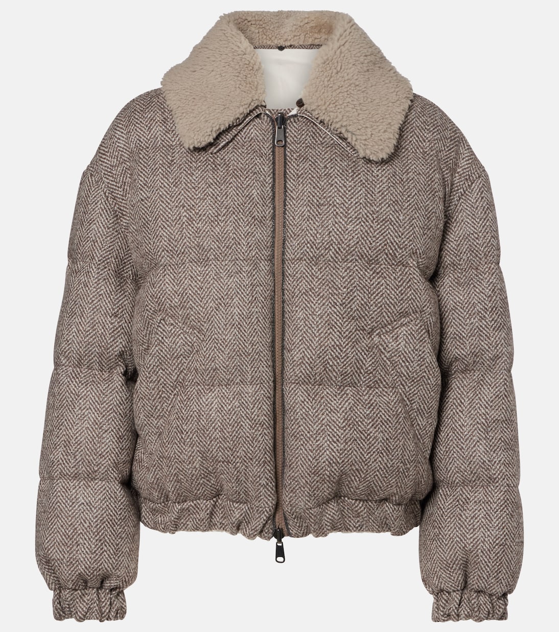 Chaqueta de plumas en mezcla de lana | Brunello Cucinelli