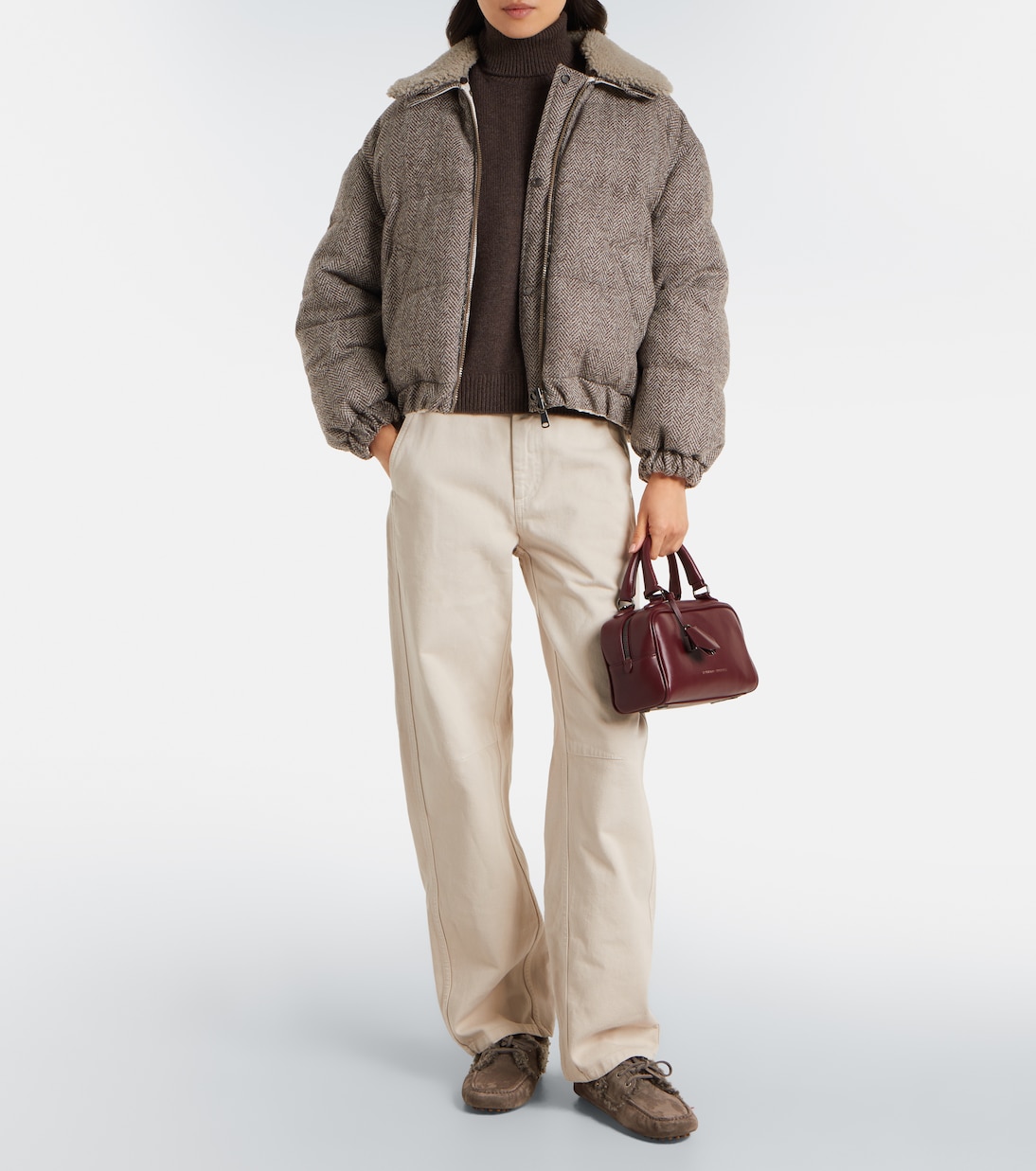 Chaqueta de plumas en mezcla de lana | Brunello Cucinelli