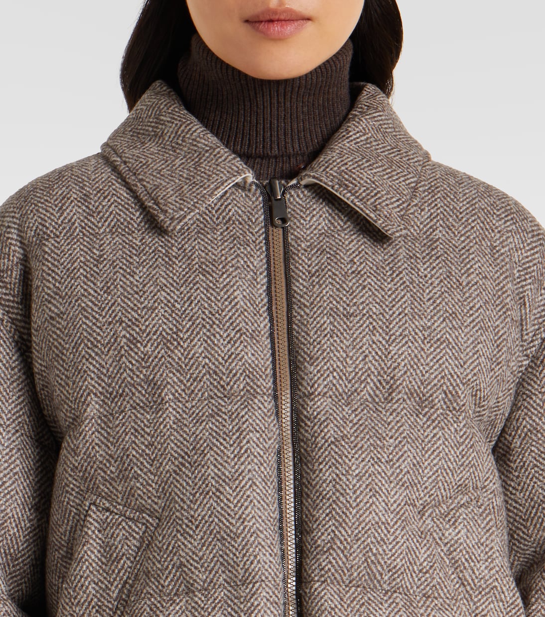 Chaqueta de plumas en mezcla de lana | Brunello Cucinelli