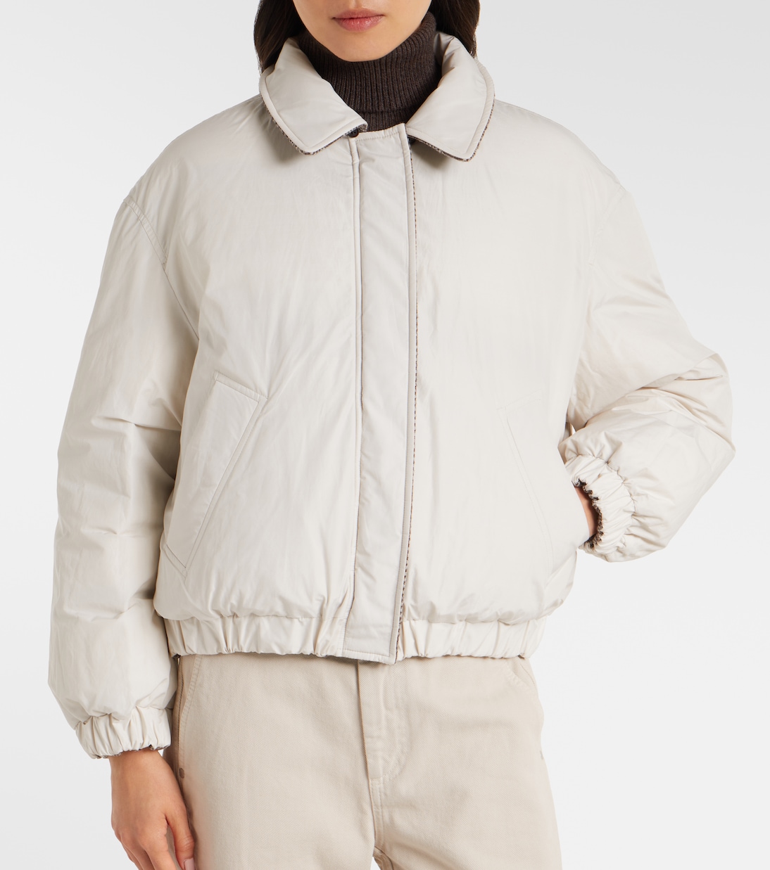 Chaqueta de plumas en mezcla de lana | Brunello Cucinelli