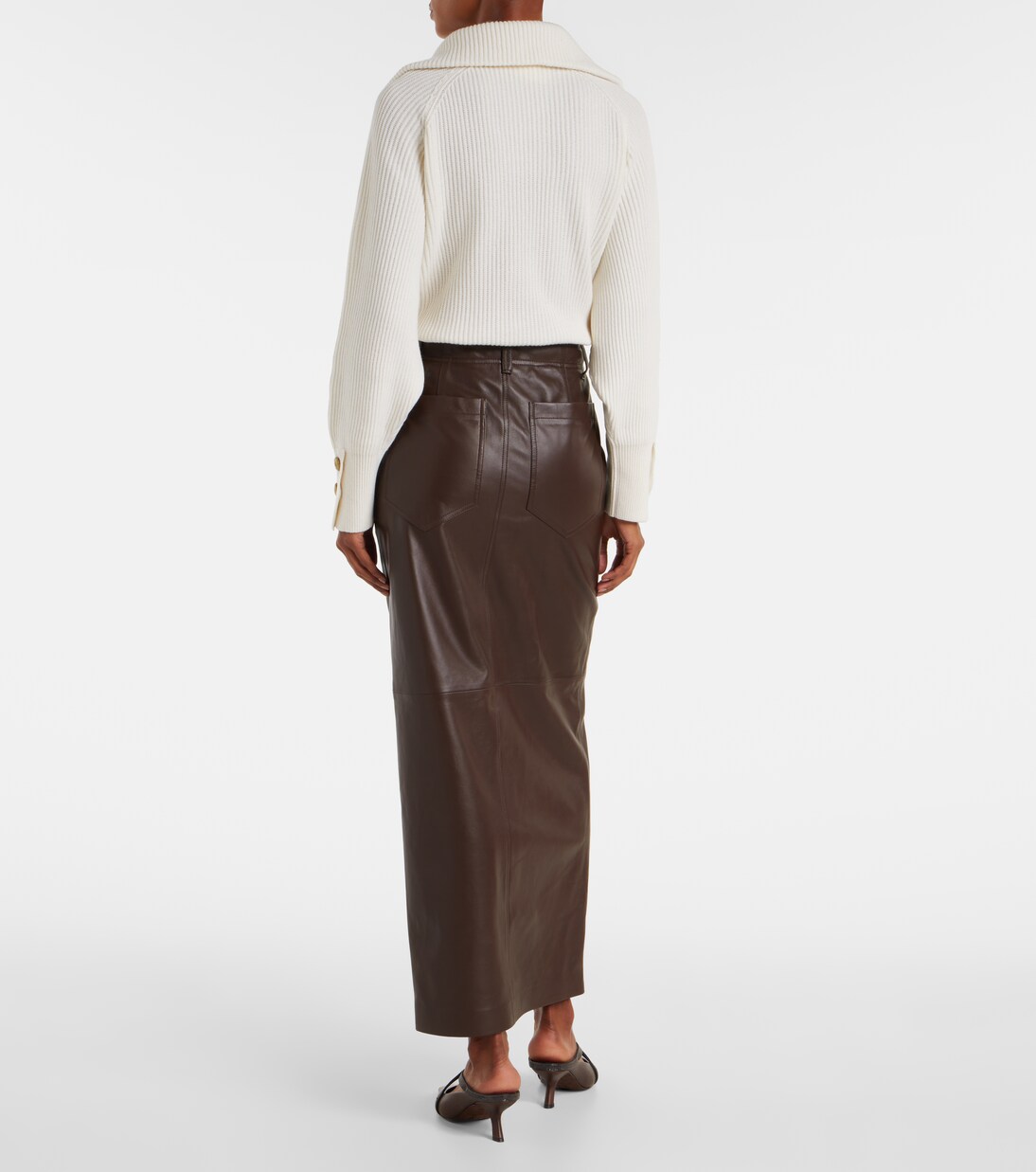 Maxirock aus Leder | Brunello Cucinelli
