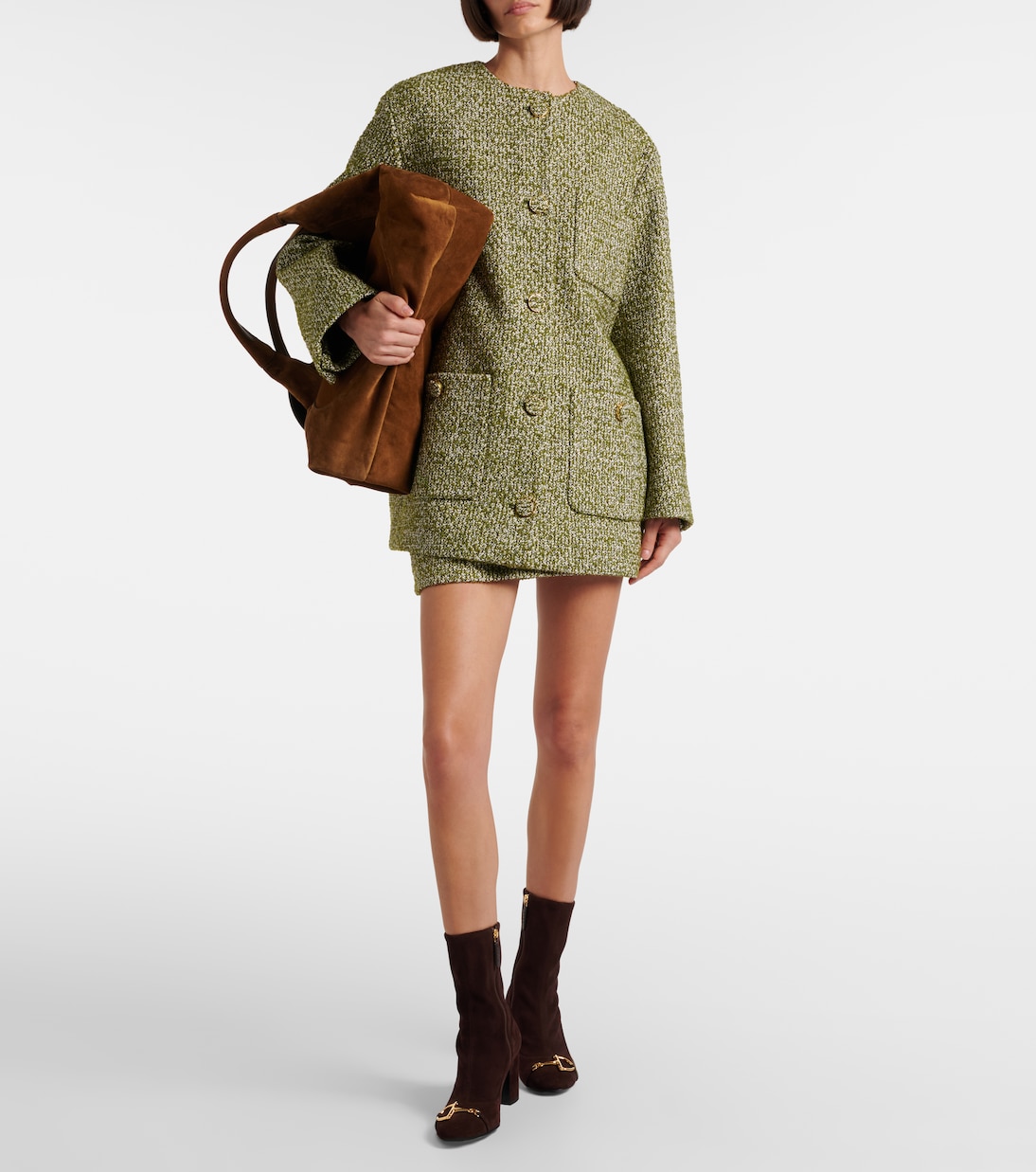 Alfa Horsebit suede ankle boots | Gucci