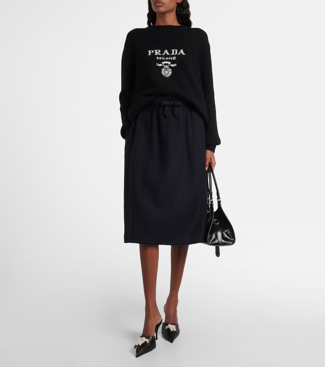 Pull en laine et cachemire à logo | Prada