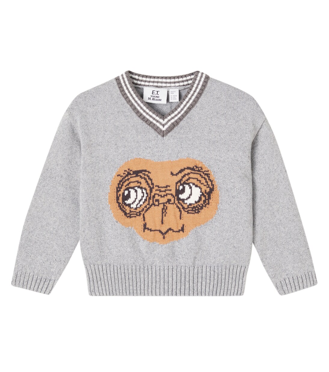 x E.T. intarsia cotton sweater | Mini Rodini