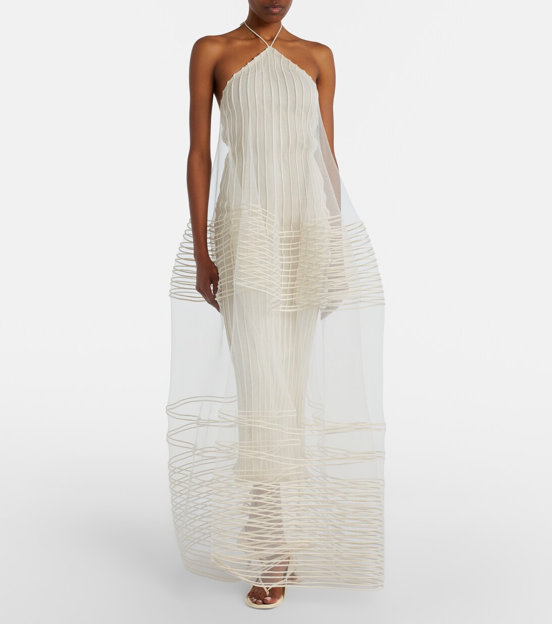 Epi halterneck tulle maxi dress | Jacquemus