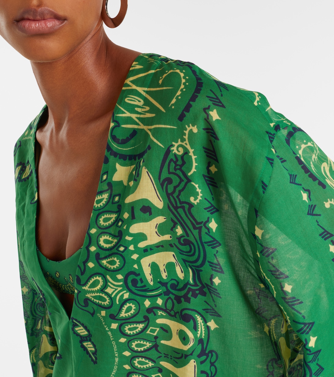 Bandana oversized cotton muslin top | The Attico