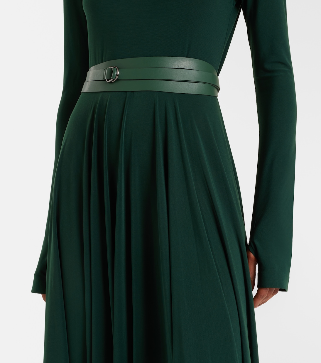 Belted pleated midi dress | Norma Kamali