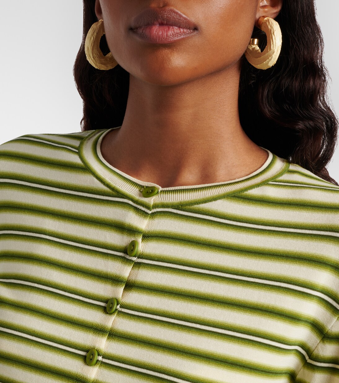 Cinta striped cotton-blend cardigan | Faithfull